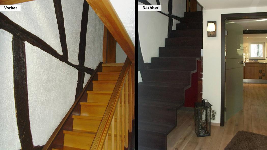 Austausch einer Treppe vorher nachher