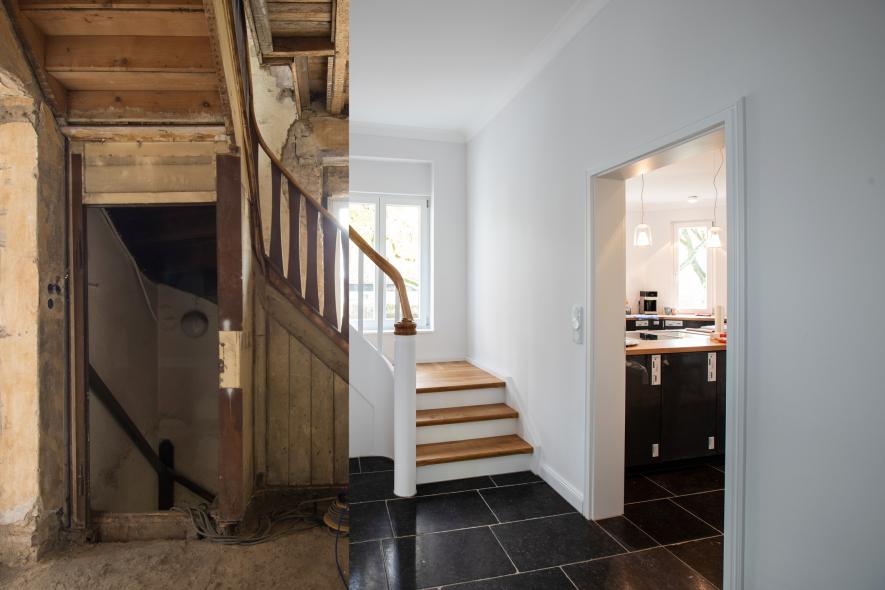 Treppensanierung vorher nachher